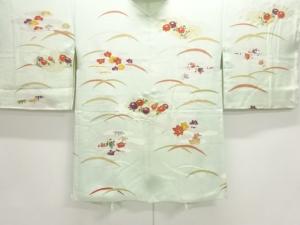 雲に草花模様刺繍絵羽織